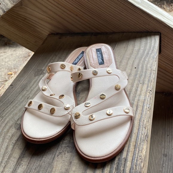 Woman Kenzie sandals beige with golden dots on them - Picture 7 of 8